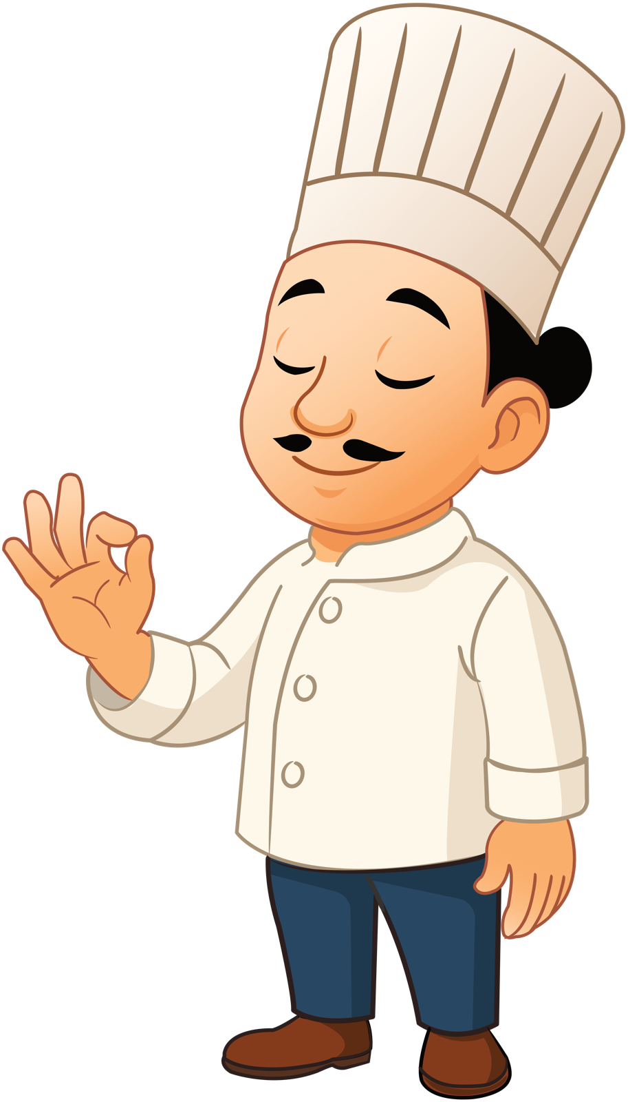 Chef Zen, o mascote da marca, fazendo sinal de perfeito